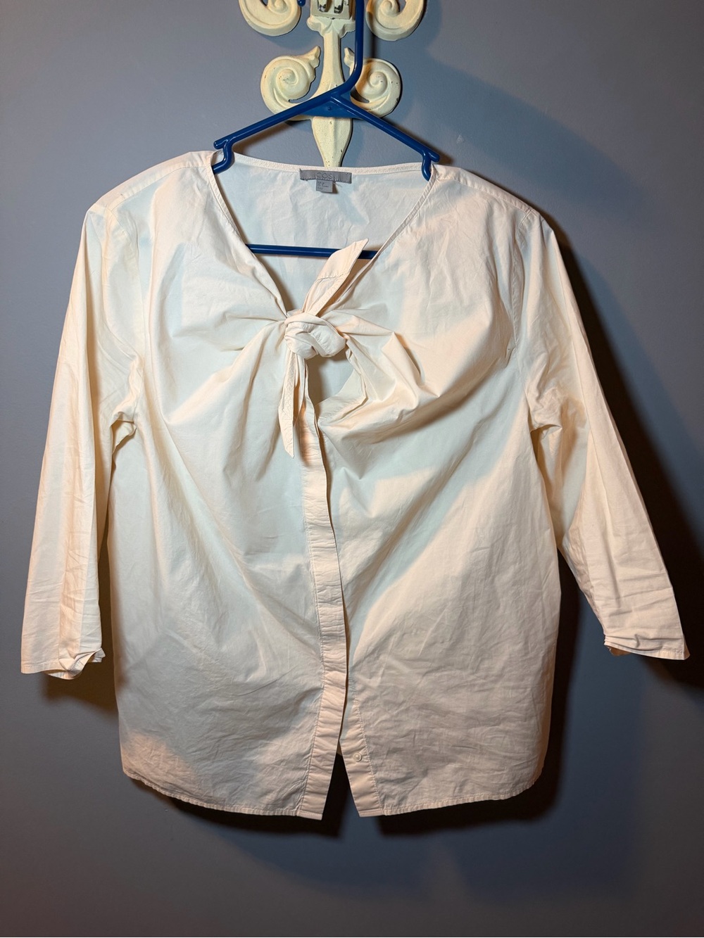 COS Cream Tie-Front Blouse